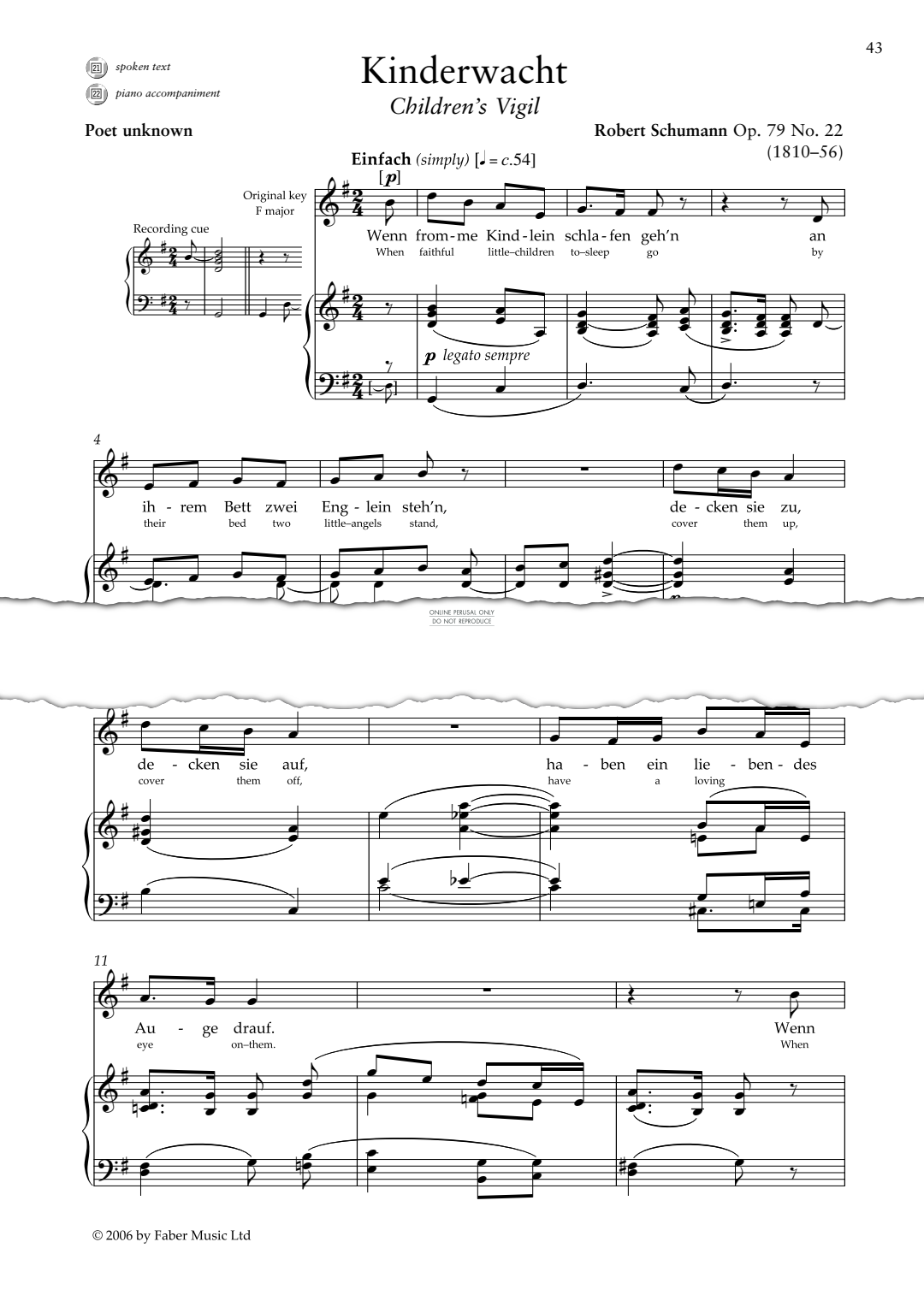 Product picture to: Kinderwacht (Op.79 No.22)