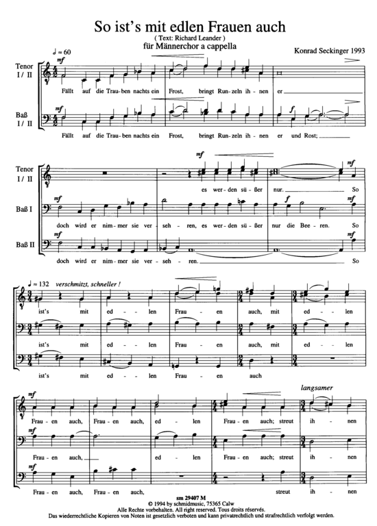 Product picture to: So ists mit edlen Frauen auch  Konrad Seckinger (Weinlied)