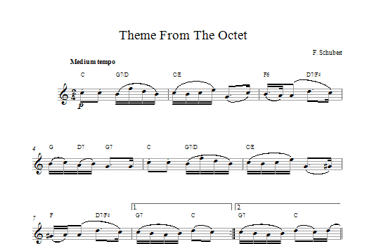 Product picture to:  Theme From The Octet - Franz Schubert