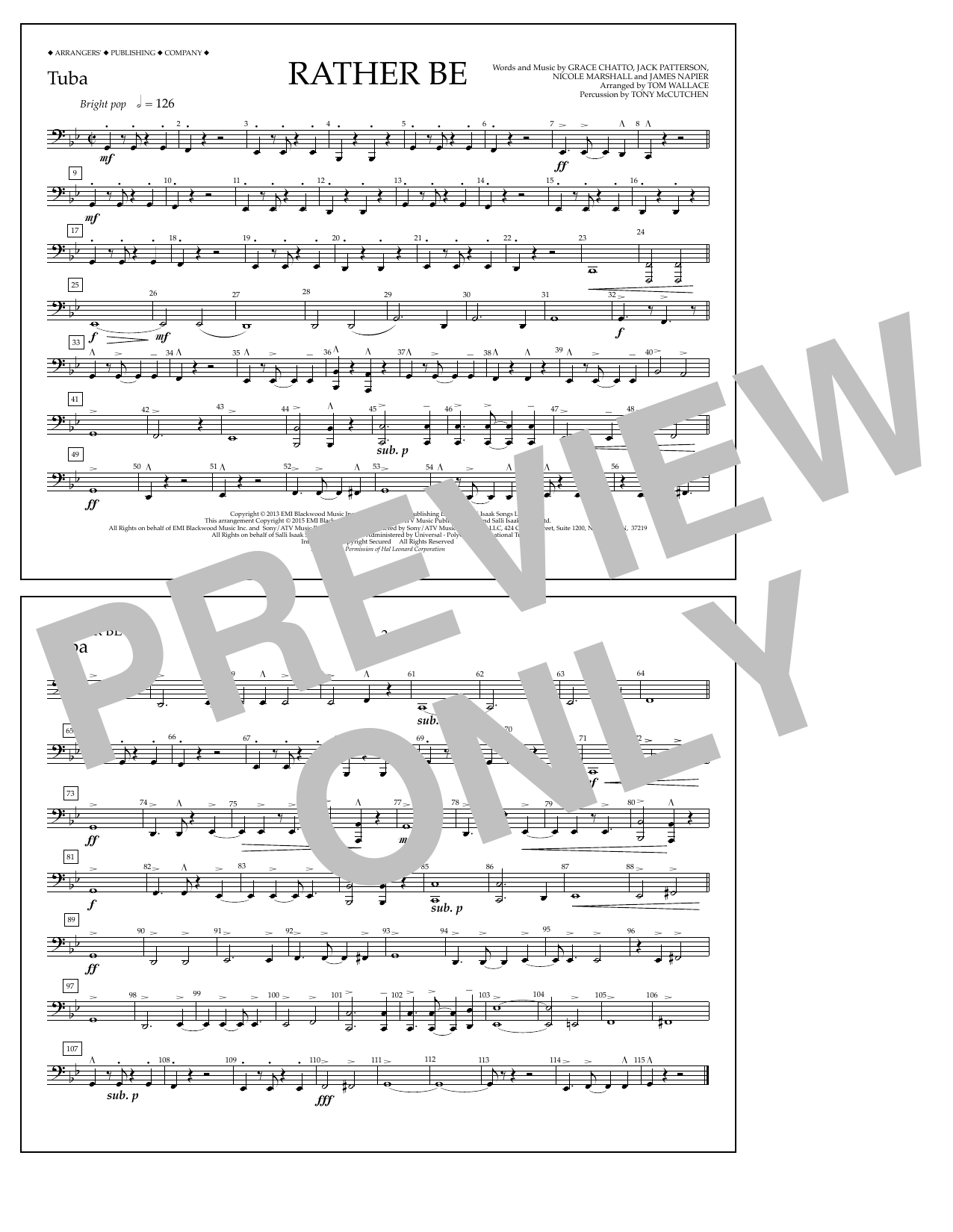 Product picture to: Rather Be - Tuba