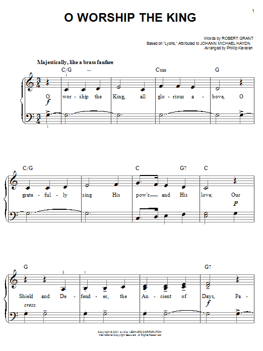 Product picture to: O Worship The King (arr. Phillip Keveren)