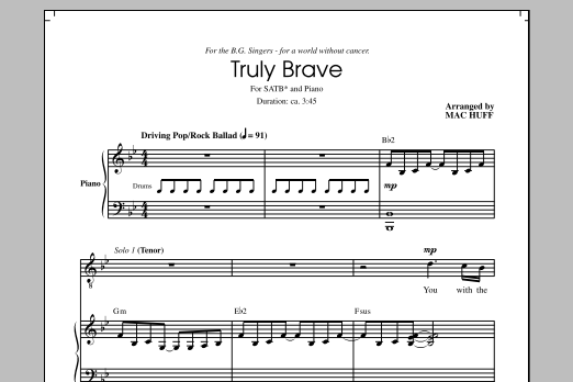 Product picture to: Truly Brave (arr. Mac Huff)