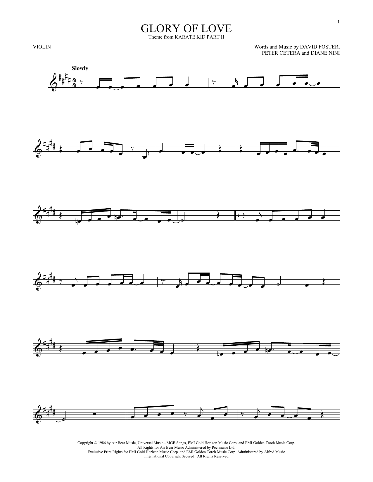 Product gallery: Page 1 of 1 Glory Of Love, Peter Cetera