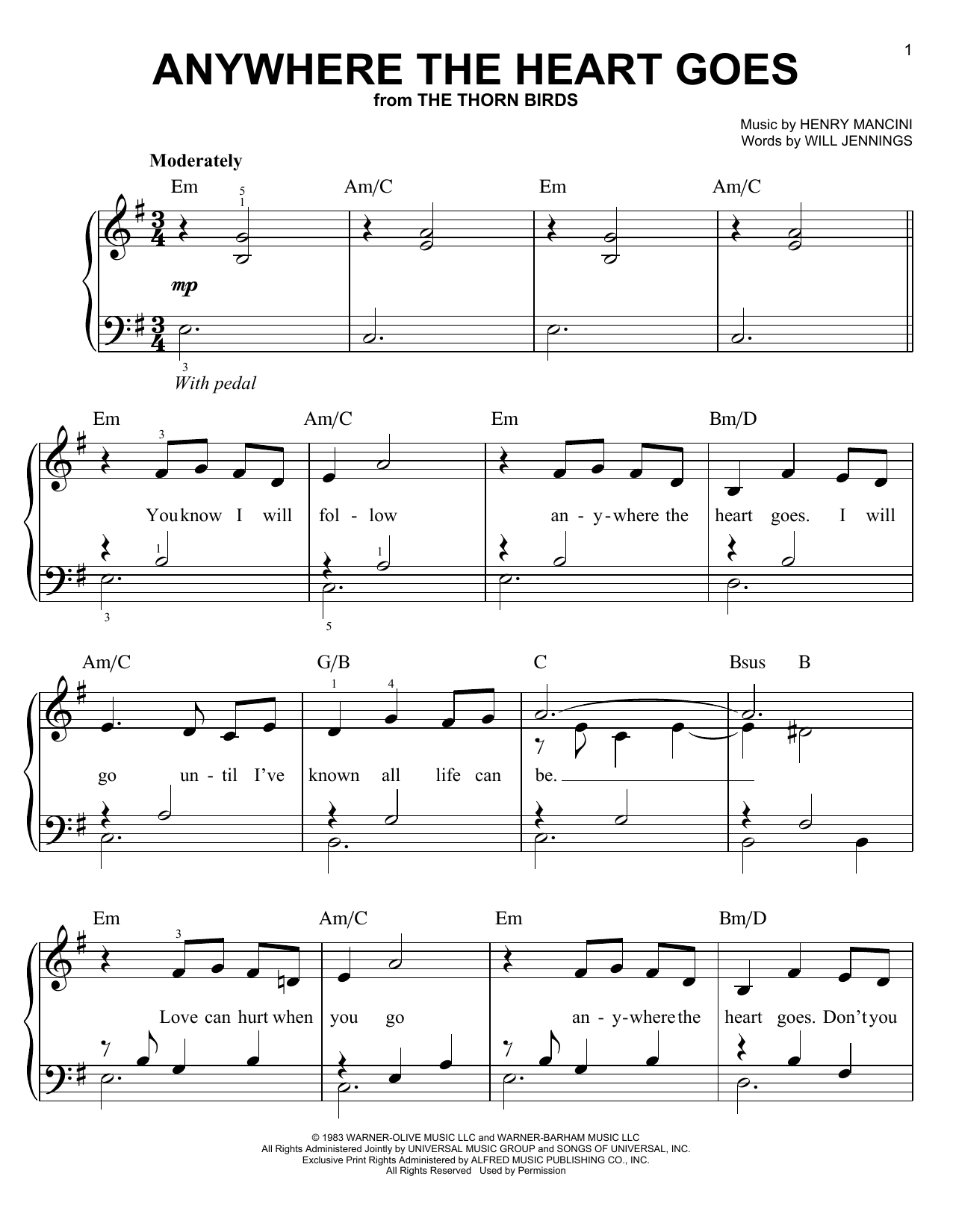 Produktbild zu: Anywhere The Heart Goes (from The Thorn Birds)