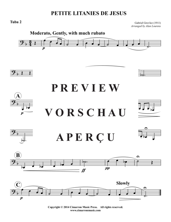Product gallery: Page 9 of 9 Petite Litanies de Jesus , , (2x Baritone, 2x Tuba)
