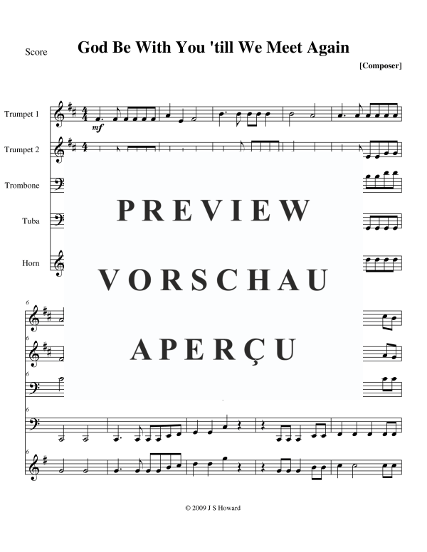 Produktgalerie: Seite 3 von 11 God Be With You 'Till We Meet Again, , Blechbläser Quintett