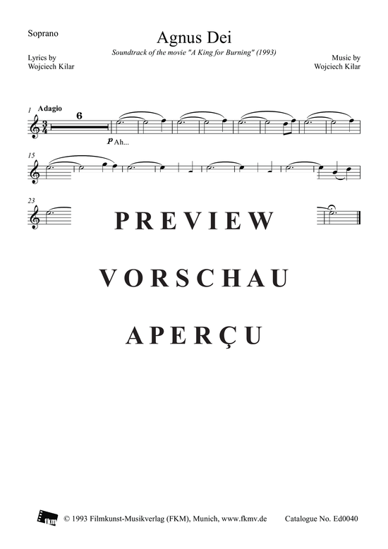 Product gallery: Page 4 of 6 König der letzten Tage - Agnus Dei: Sopran, , Melody in C