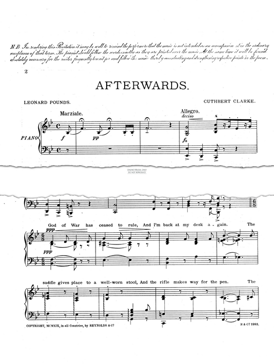 Produktgalerie: Seite 1 von 1 Afterwards, Cuthbert Clarke, Gesang, Klavier