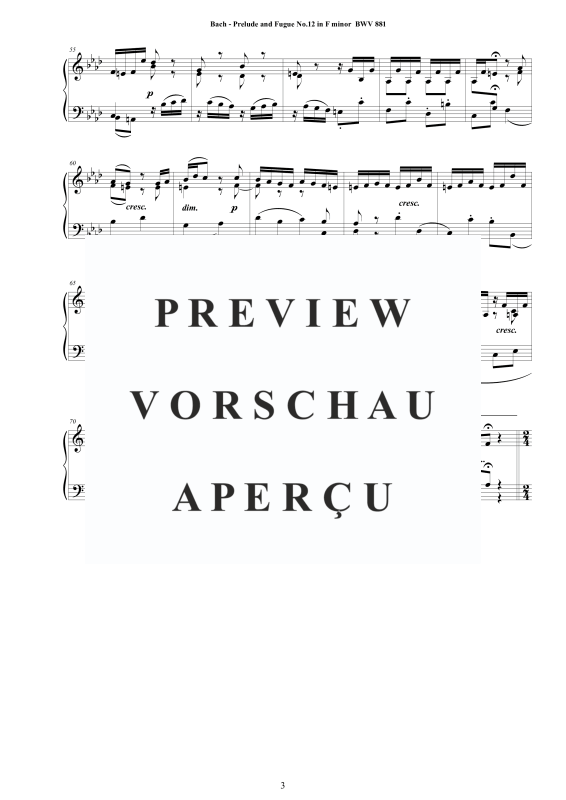 Product gallery: Page 4 of 7 Prelude and Fugue No. 12 in F minor BWV 881, , Solo Piano