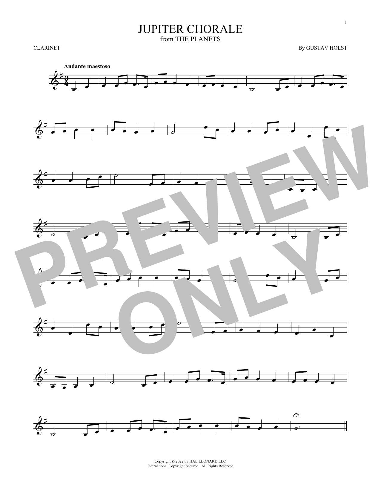 Product gallery: Page 1 of 1 Jupiter (from The Planets, Op. 32), Gustav Holst