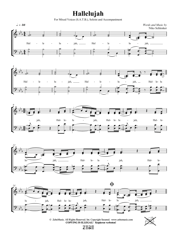 gallery: Hallelujah, , Gemischter Chor SATB/Solo opt. und Klavier