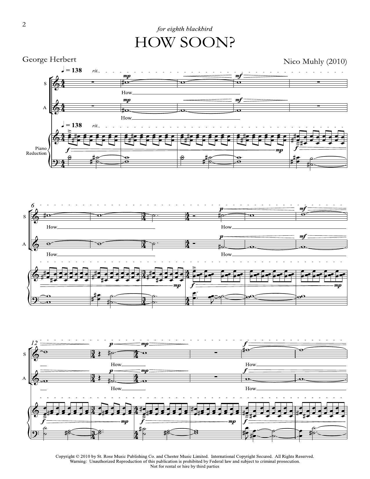 Produktgalerie: Seite 1 von 1 How Soon?, Nico Muhly, Chor