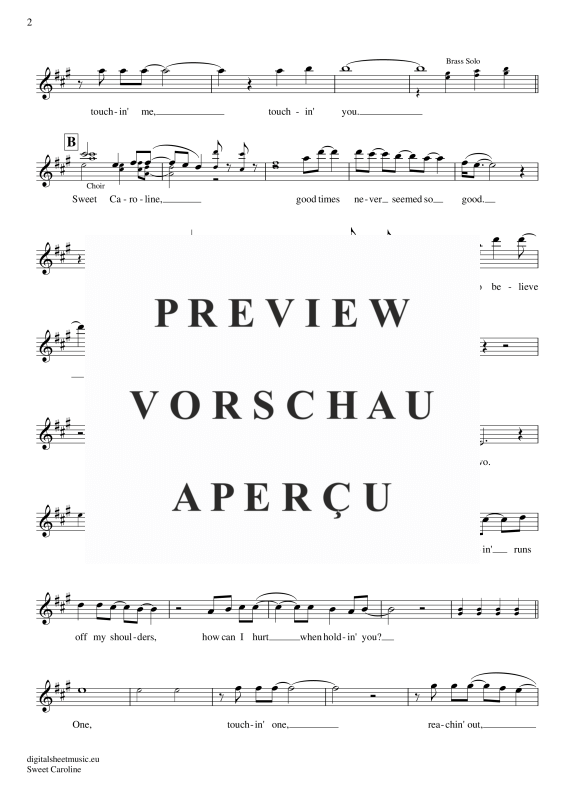 Product gallery: Page 3 of 4 Sweet Caroline , Diamond, Neil, Alto Saxophone