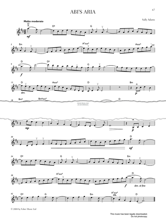Produktgalerie: Seite 1 von 1 Abi's Aria, Sally Adams, Violine