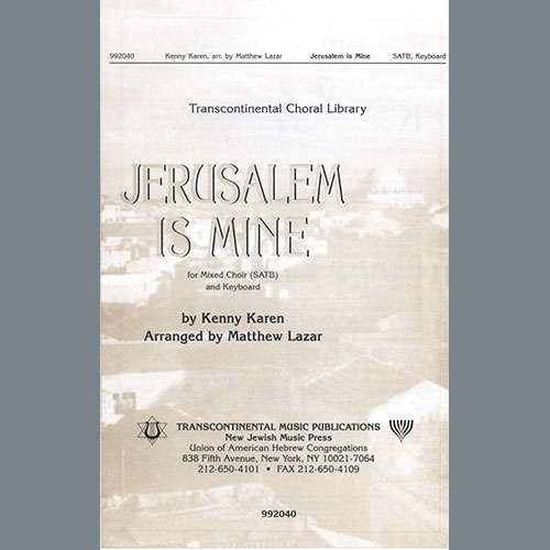Product picture to: Jerusalem Is Mine (arr. Matthew Lazar)