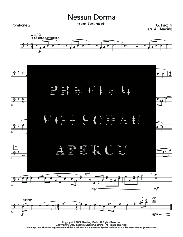 Produktgalerie: Seite 9 von 11 Nessun Dorma, , (Blechbläser Quartett 3x Posaune und Tuba)