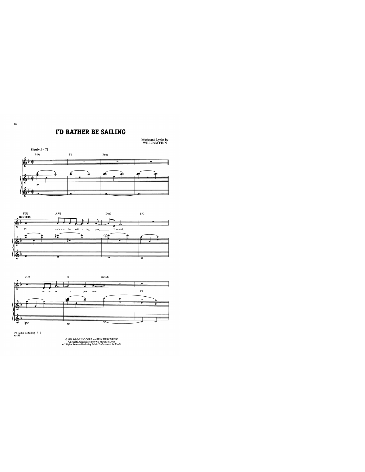 Produktbild zu: I'd Rather Be Sailing (from A New Brain)