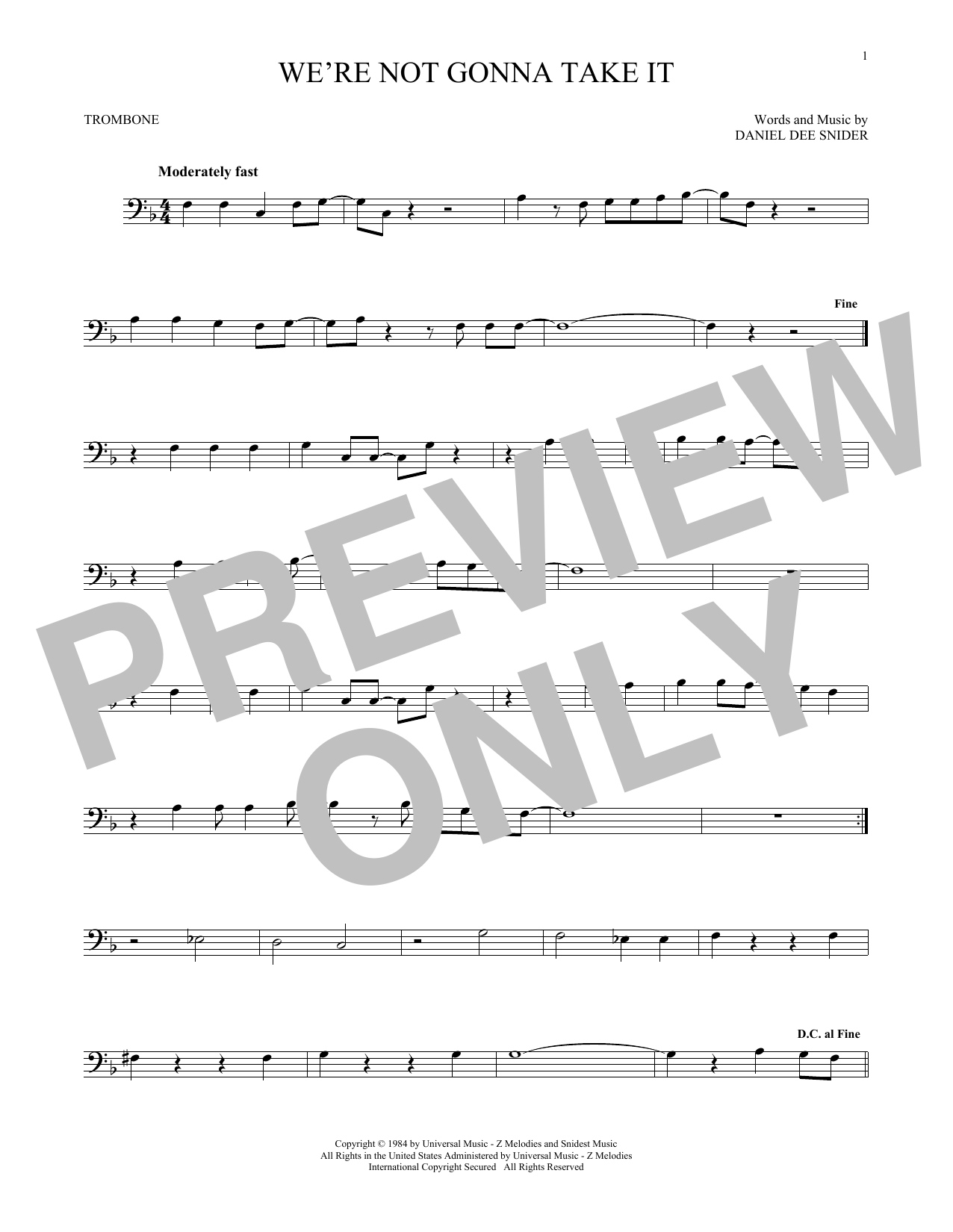 Product gallery: Page 1 of 1 We're Not Gonna Take It, Twisted Sister