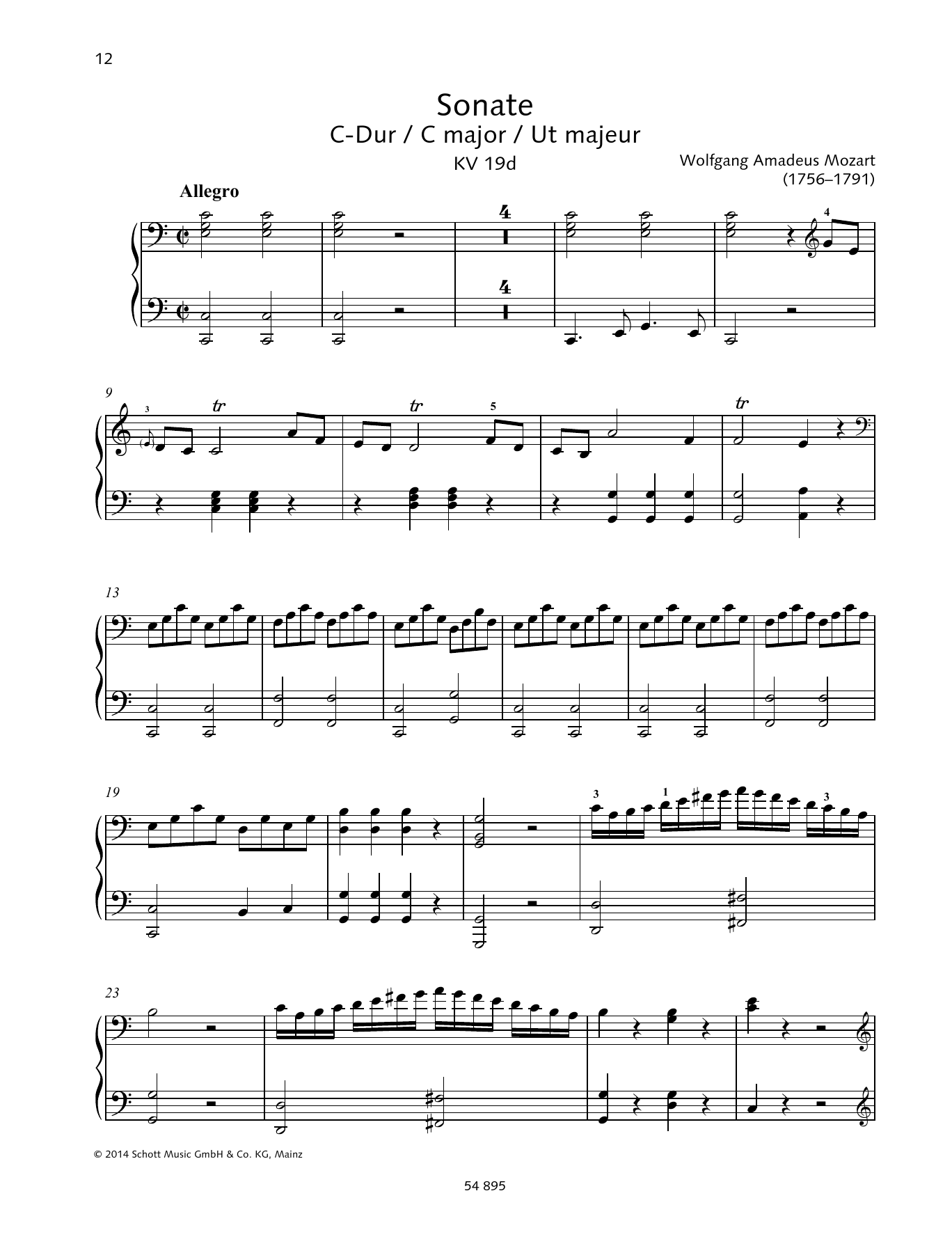 Produktbild zu: Sonata C Major
