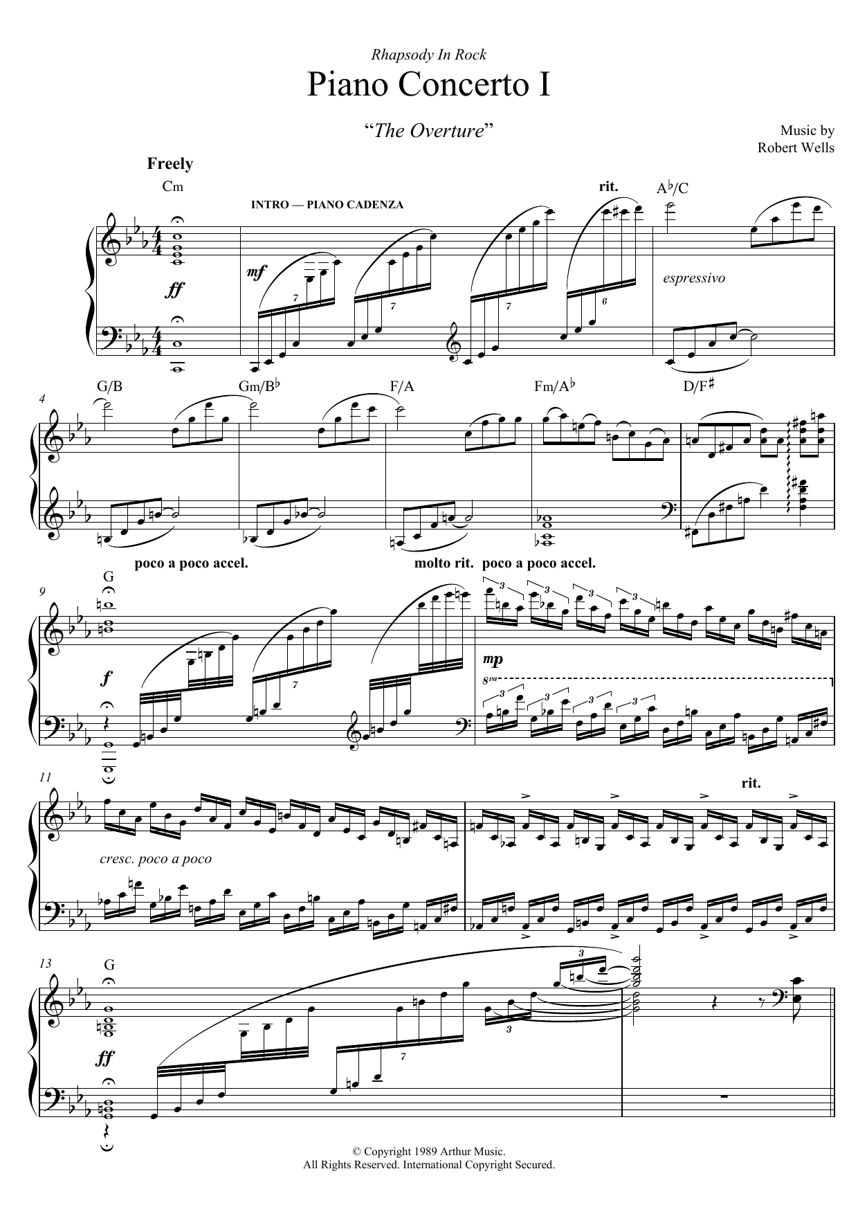 Product gallery: Page 1 of 1 Piano Concerto: I. The Overture, Robert Wells