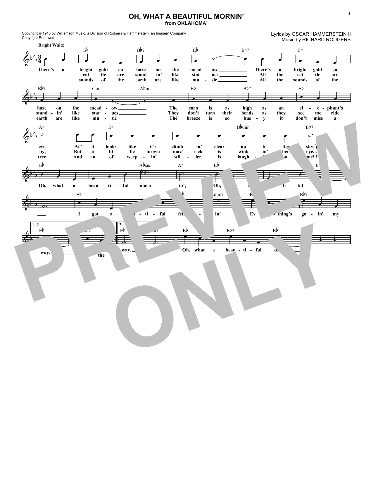 Produktbild zu: Oh, What A Beautiful Mornin' (from Oklahoma!)