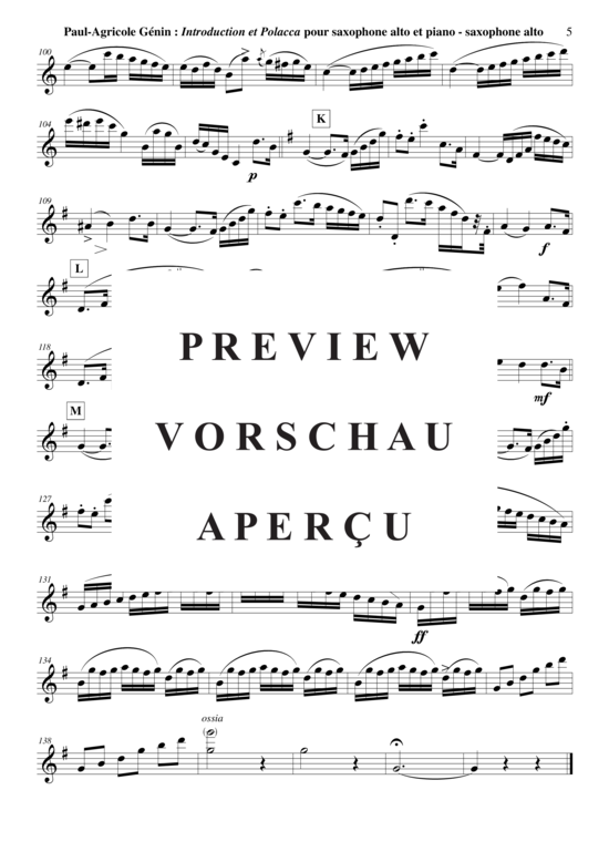 Product gallery: Page 19 of 19 Introduction et Polacca Opus 15, no. 2 , , (alto/baritone saxophone + piano)