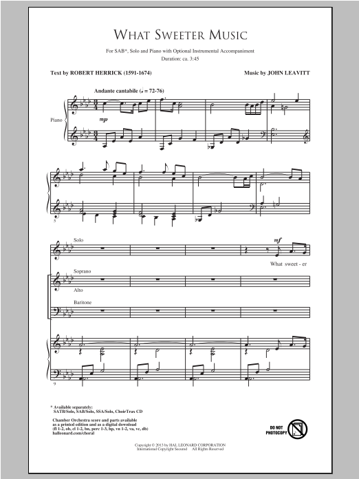 Produktbild zu: What Sweeter Music