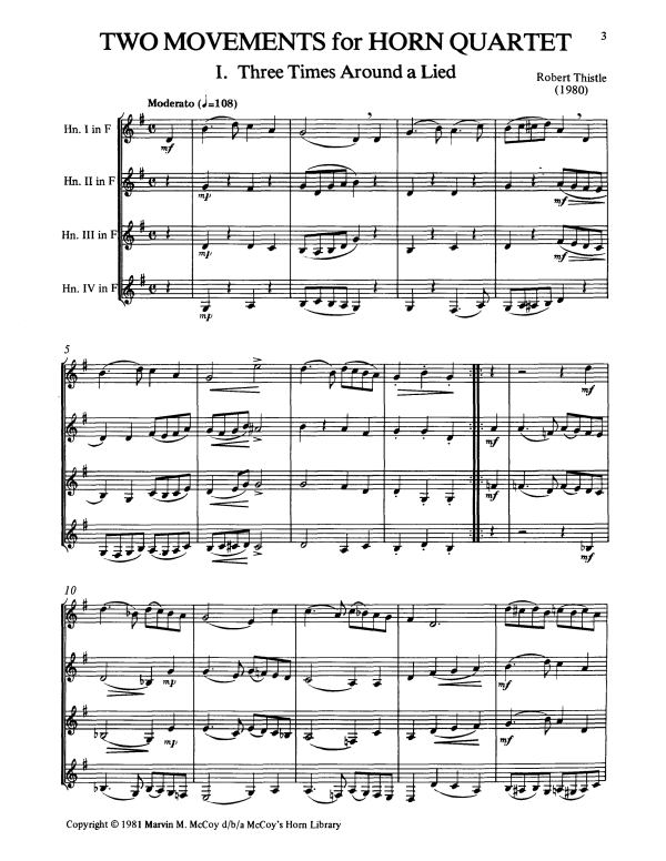 Produktgalerie: Seite 1 von 11 Two Movements, , Horn Quartett