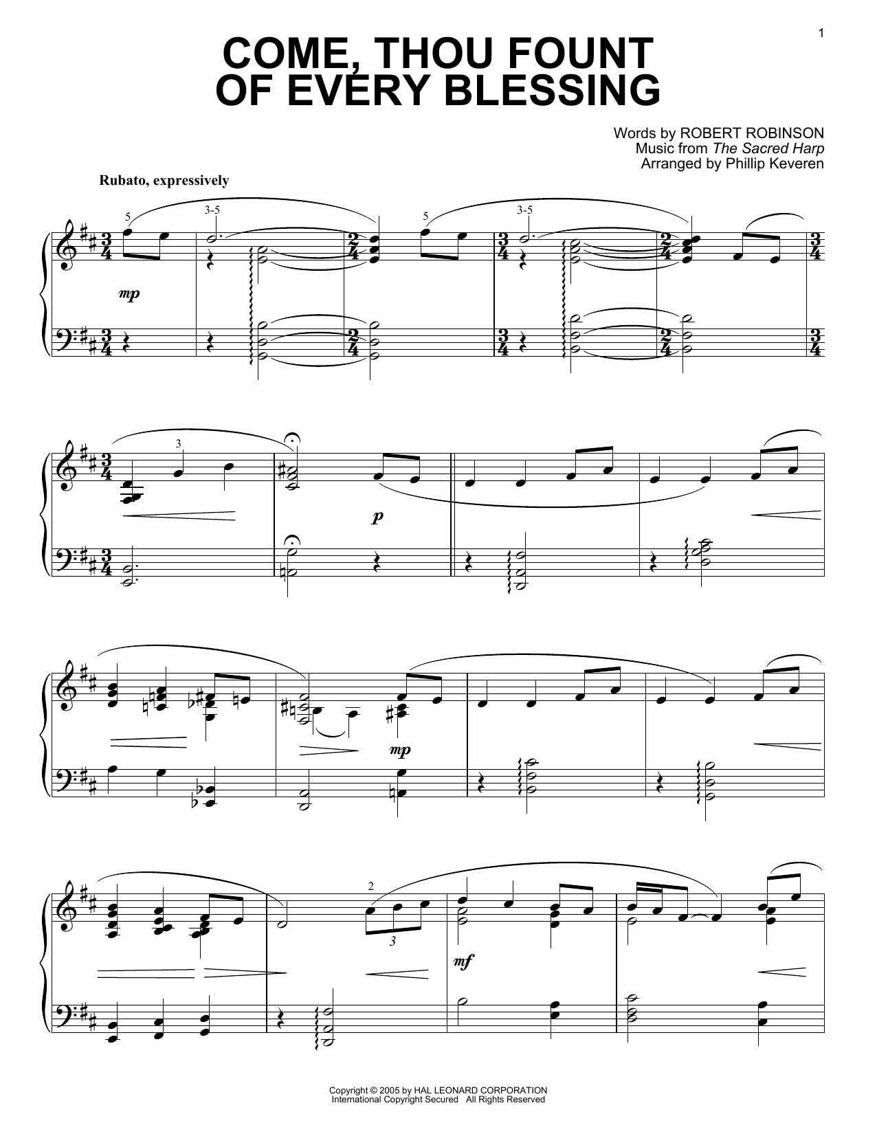 Produktbild zu: Come, Thou Fount of Every Blessing [Jazz version] (arr. Phillip Keveren)