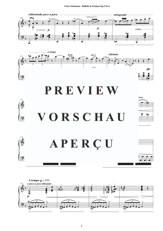 Produktgalerie: Seite 8 von 9 Ballade in D-Moll Op. 6 No. 4, , Klavier Solo