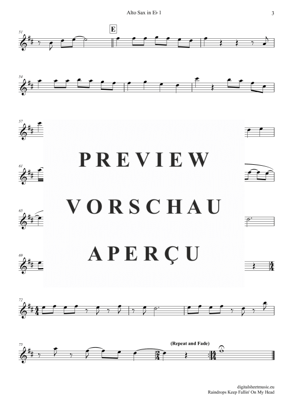 gallery: Raindrops Keep Falling On My Head, Thomas, B. J., (Saxophon Trio AAA(T) + Klavier)