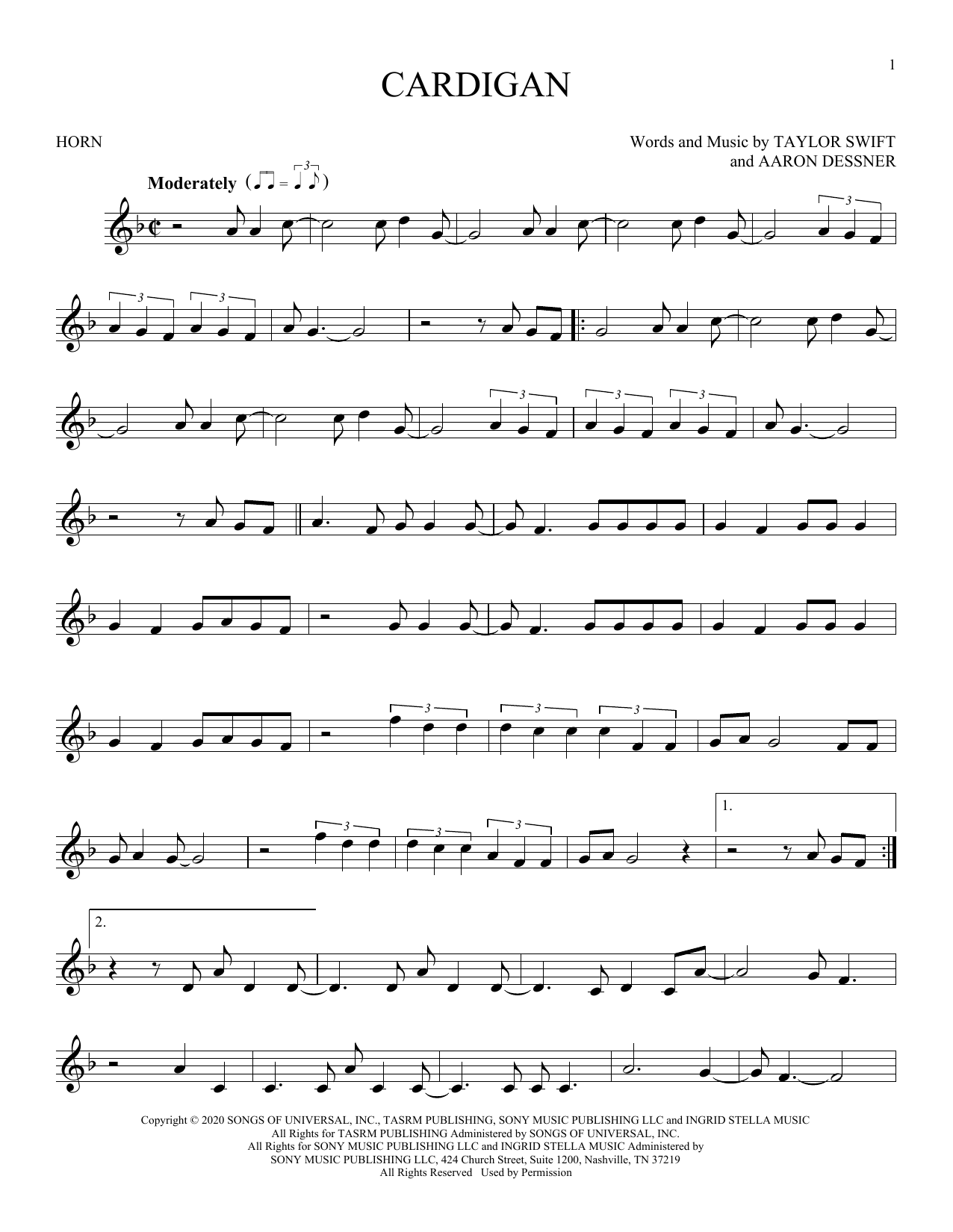 Produktgalerie: Seite 1 von 1 cardigan, Taylor Swift, Horn