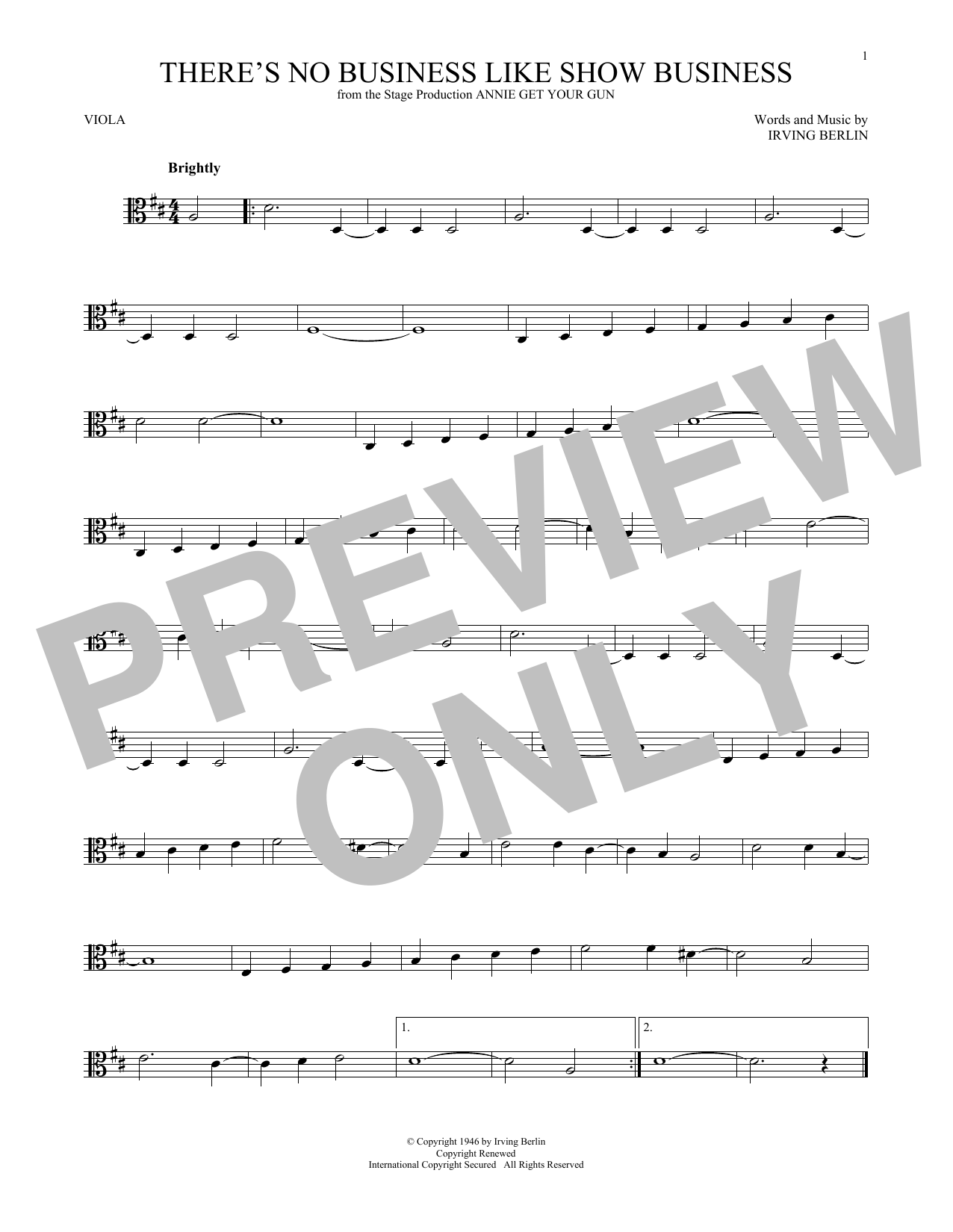 Product gallery: Page 1 of 1 There's No Business Like Show Business, Irving Berlin