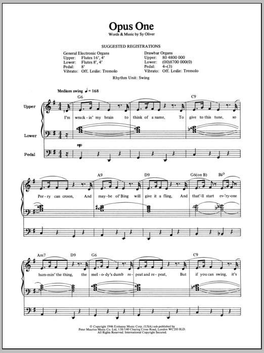 Product gallery: Page 1 of 1 Opus One, Sy Oliver