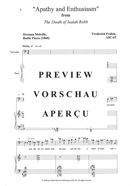 Product gallery: Page 3 of 13 Apathy et Enthusiasm from The Death of Isaiah Robb , , (baritone + piano)