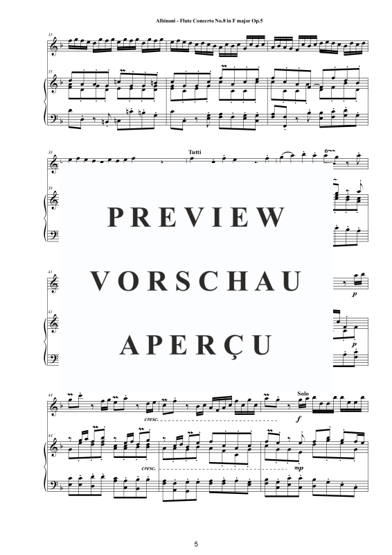 Product gallery: Page 6 of 11 Flute Concerto No.8 in F-Dur Op.5, , Flute and Piano/Harpsichord
