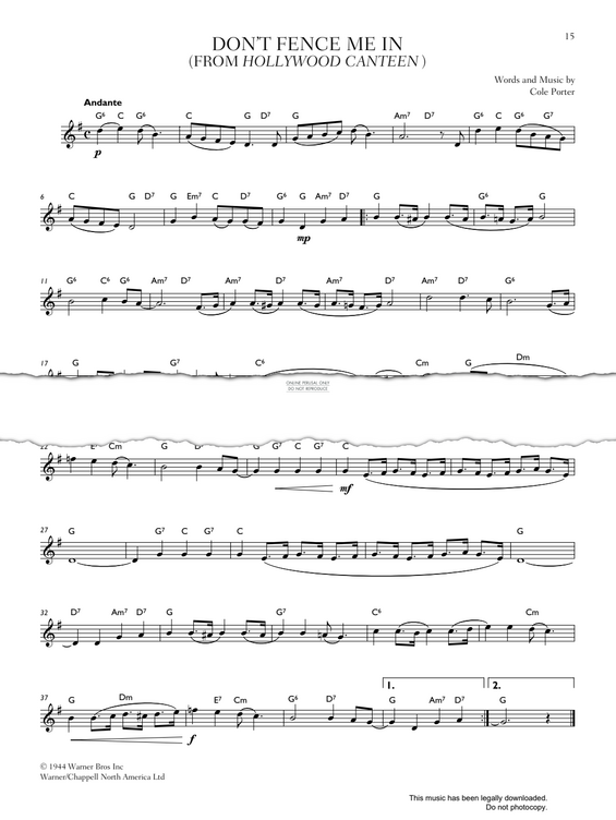 Produktgalerie: Seite 1 von 1 Don't Fence Me In, Cole Porter, Trompete