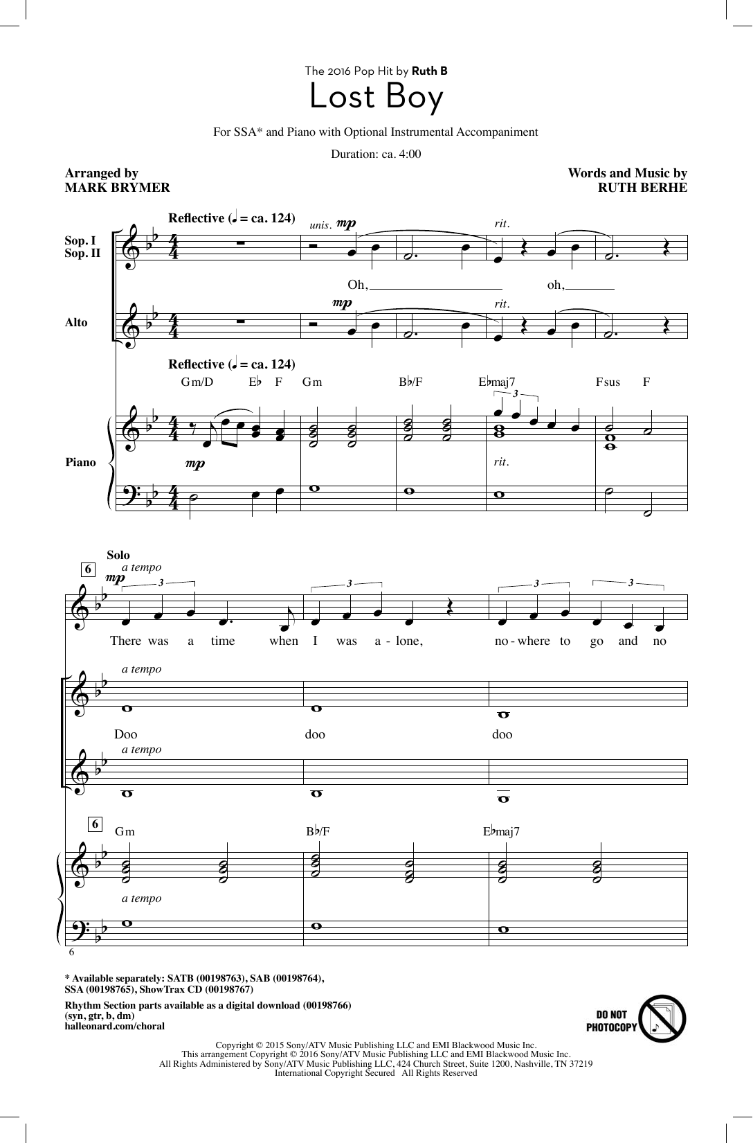 Produktgalerie: Seite 1 von 1 Lost Boy (arr. Mark Brymer), Ruth B, Chor