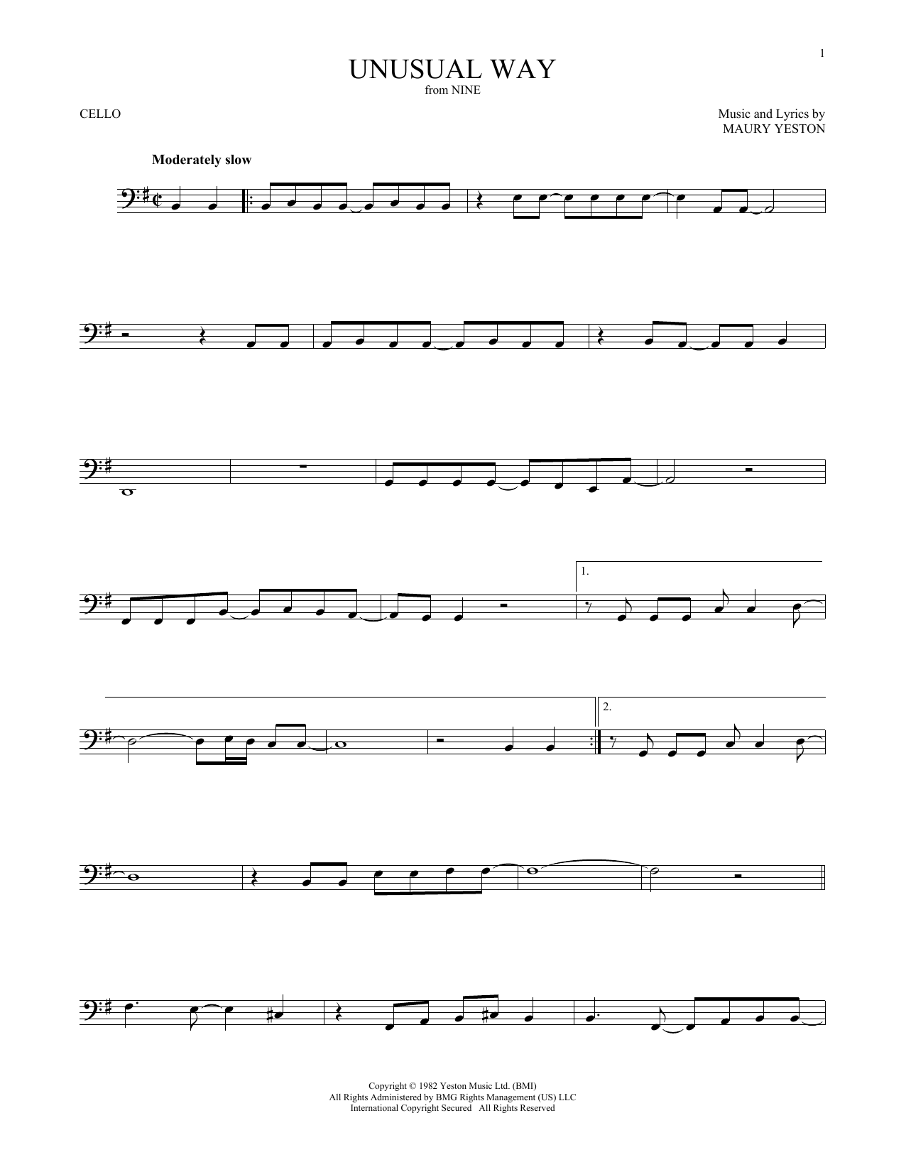 Produktgalerie: Seite 1 von 1 Unusual Way, Maury Yeston, Violoncello