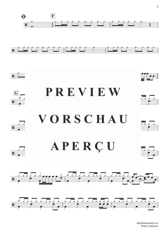 Product gallery: Page 4 of 5 Hotel California, Eagles, The, (Drums)