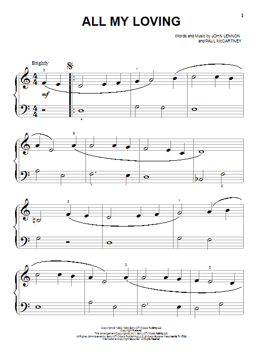 Produktgalerie: Seite 1 von 1 All My Loving, The Beatles, Klavier
