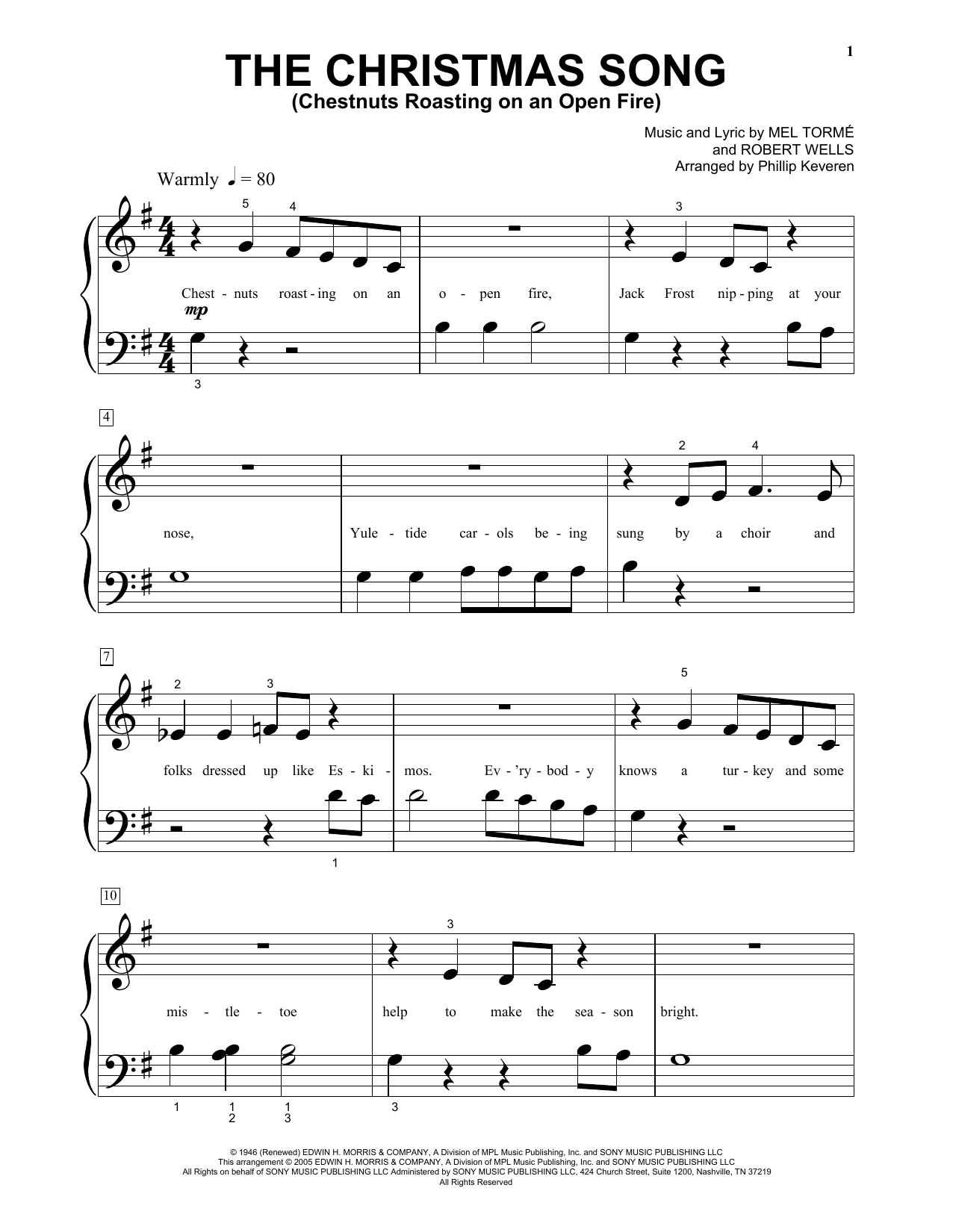 Produktgalerie: Seite 1 von 1 The Christmas Song (Chestnuts Roasting On An Open Fire) (arr. Phillip Keveren), Mel Torme, Klavier