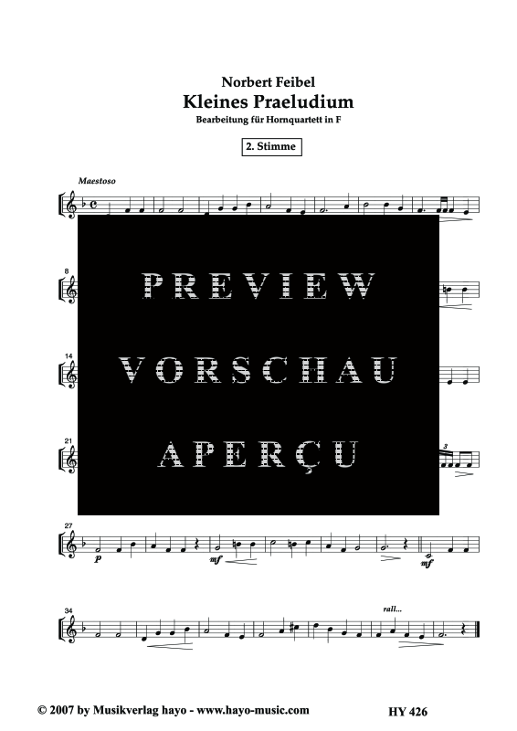 gallery: Kleines Präludium, , (Horn Quartett)