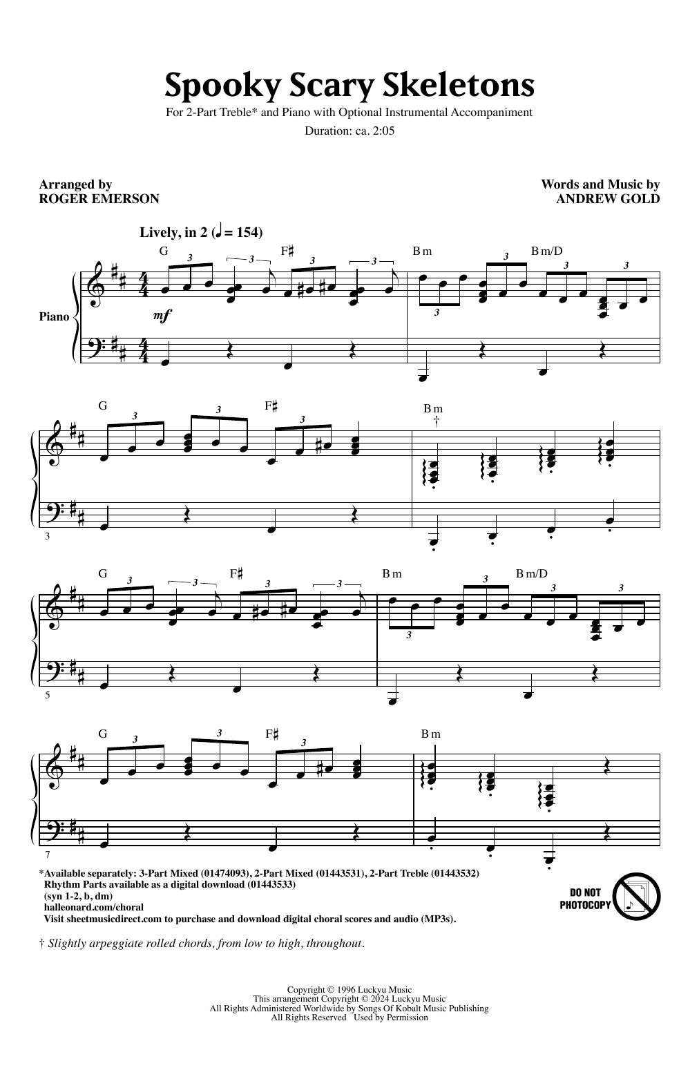 Product picture to: Spooky Scary Skeletons (arr. Roger Emerson)