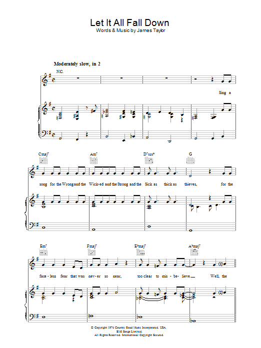 Produktgalerie: Seite 1 von 1 Let It All Fall Down, James Taylor, Gesang, Gitarre, Klavier