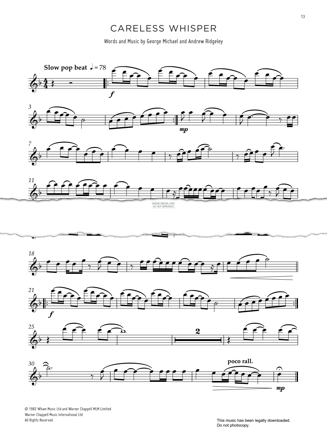 Careless Whisper George Michael Sheet Music Flute Piano PDF Careless Whisper George Michael Sheet Music Flute Piano PDF