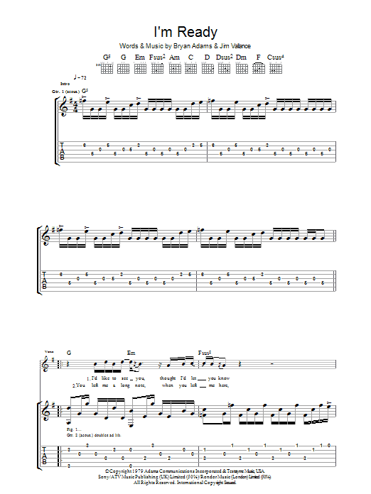 Produktgalerie: Seite 1 von 1 I'm Ready, Bryan Adams, Gitarre