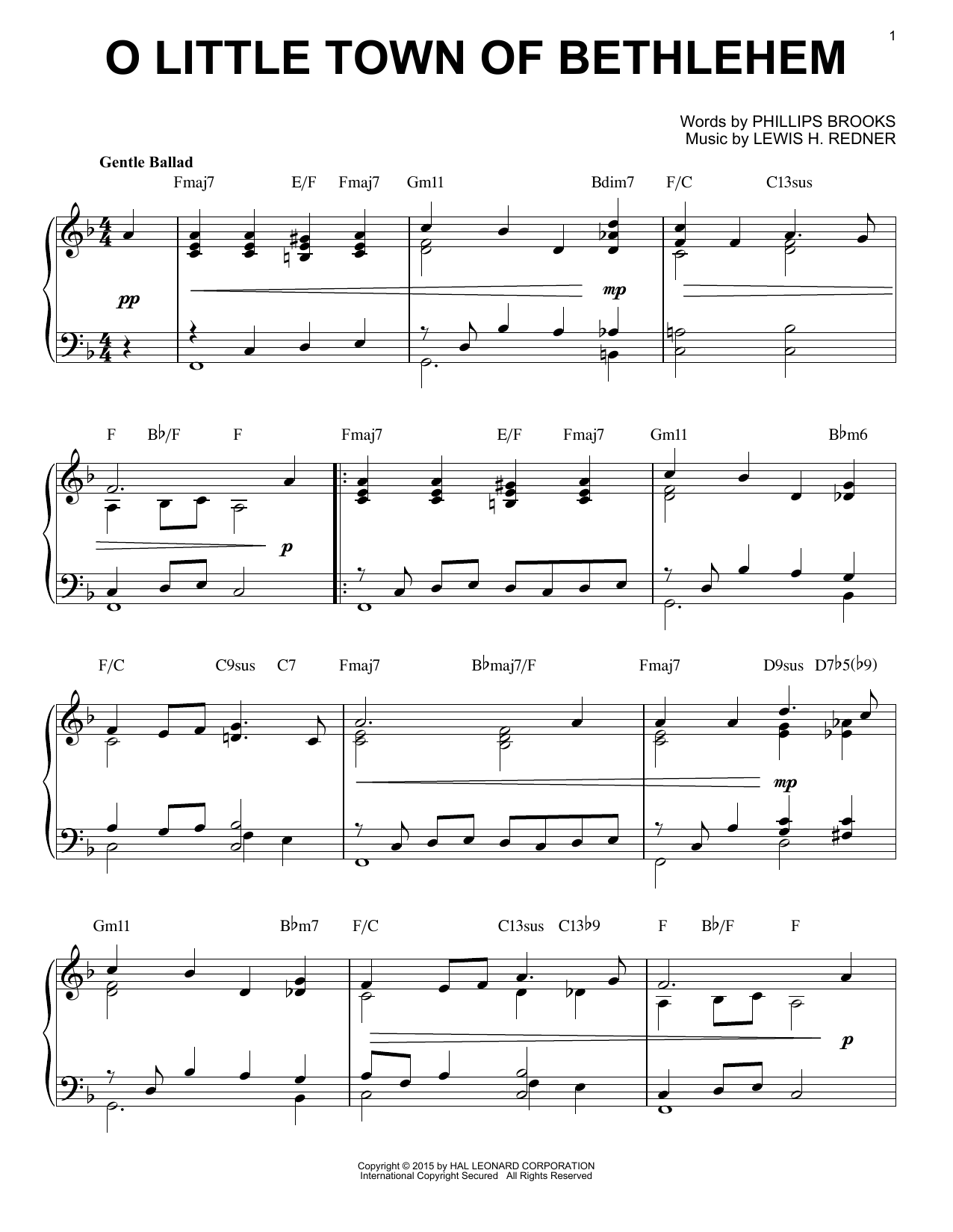 Produktbild zu: O Little Town Of Bethlehem [Jazz version] (arr. Brent Edstrom)
