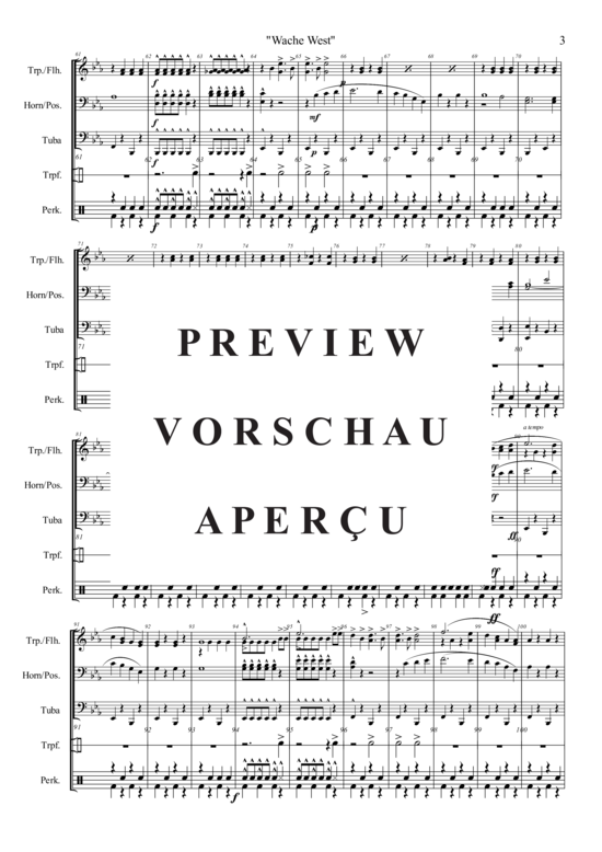Produktgalerie: Seite 4 von 21 Wache West , , (Blechbläserquintett + Trillerpfeife, Schlagzeug)