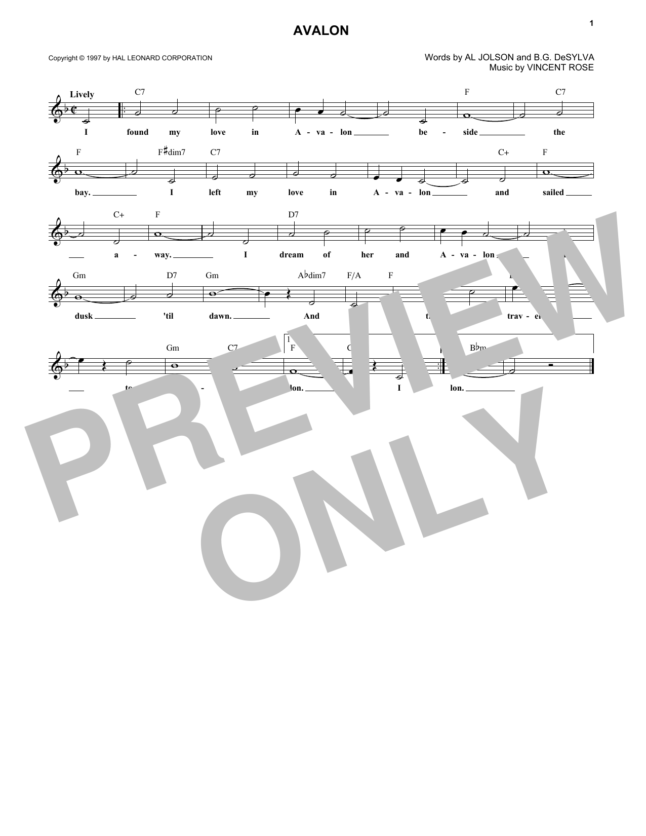 Product gallery: Page 1 of 1 Avalon, Al Jolson